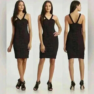 Leifsdottir Cotton Jersey Ruched Dress in Black Size L